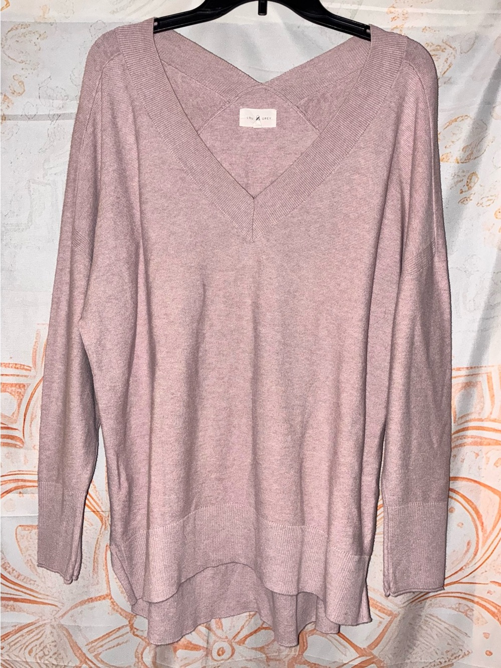 Lou & Grey Dusty Rose V-Neck Sweater